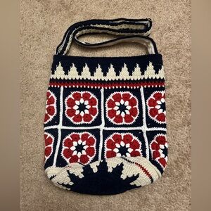 Handcrafted Crochet Floral Crossbody / Shoulder Bag